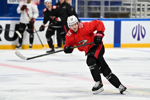 Раскатка «Авангарда» перед матчем в Уфе