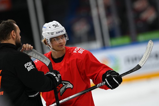 Тренировка «Авангарда» перед матчем в Магнитогорске