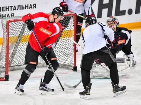 Раскатка "Авангарда" перед матчем с рижским "Динамо"