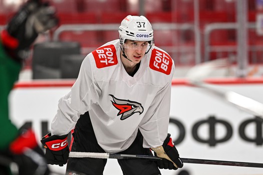 Раскатка «Авангарда» перед матчем в Челябинске