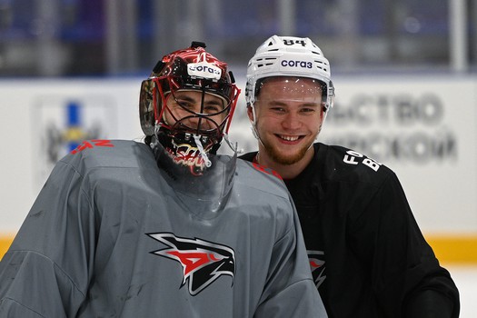 Тренировка «Авангарда» перед матчем в Новосибирске