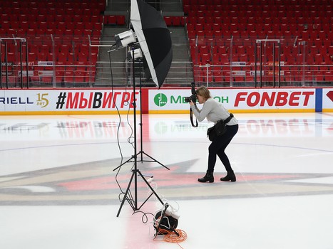 Фотографирование команды перед плей-офф