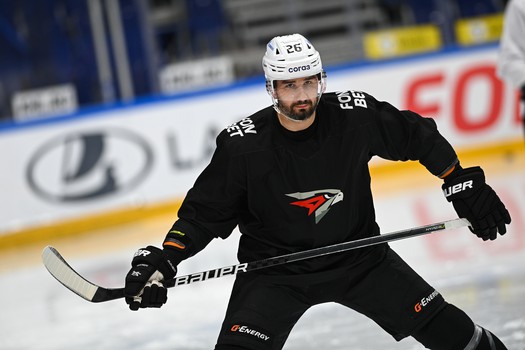 Тренировка «Авангарда» перед матчем в Уфе