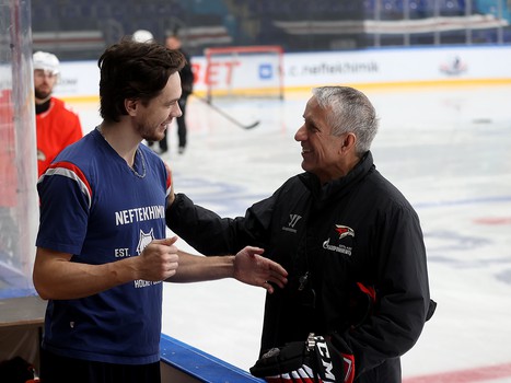 Раскатка «Авангарда» перед матчем в Нижнекамске