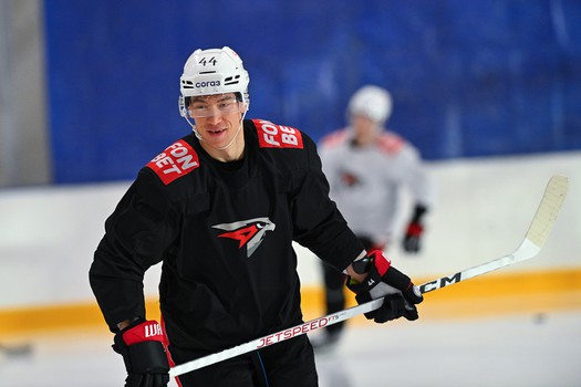 Раскатка «Авангарда» перед матчем в Новосибирске