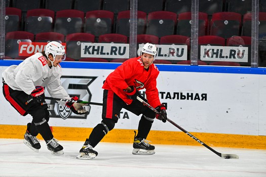 Раскатка «Авангарда» перед матчем в Магнитогорске