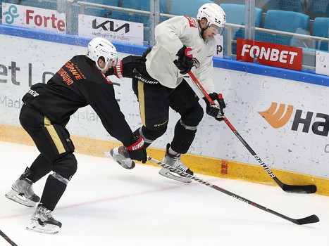 Тренировка «Авангарда» перед матчем в Нур-Султане