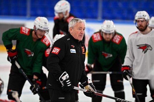 Раскатка «Авангарда» перед матчем в Нижнекамске