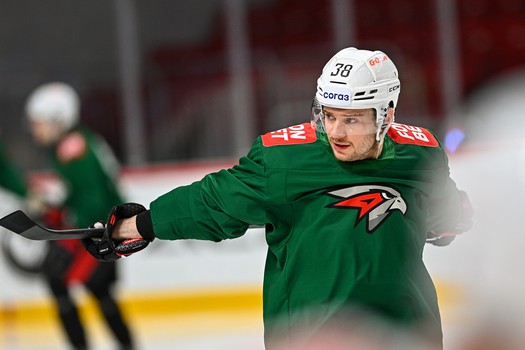 Раскатка «Авангарда» перед матчем в Челябинске