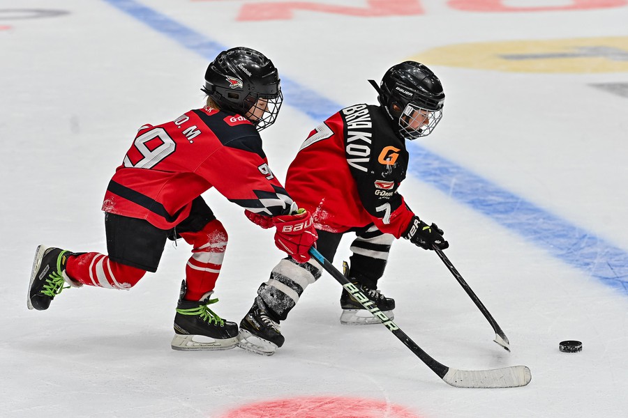 Practice for Avangard Hockey Academy kids born in 2019 at G-Drive Arena
