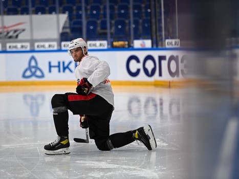 Тренировка «Авангарда» перед матчем в Нижнекамске