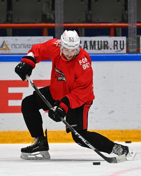 Тренировка «Авангарда» перед матчем в Хабаровске