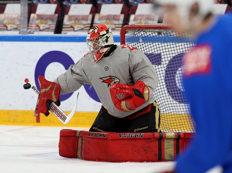 Тренировка «Авангарда» перед пятым матчем серии в Магнитогорске