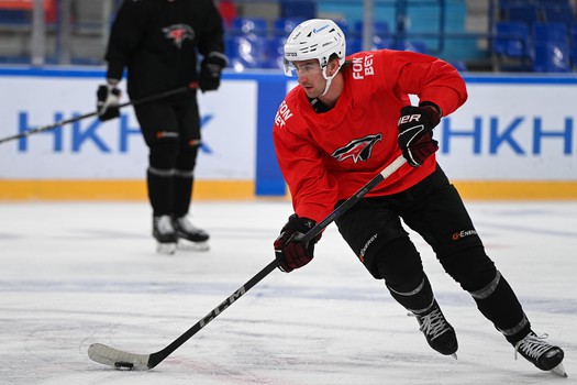 Тренировка «Авангарда» перед матчем в Нижнекамске