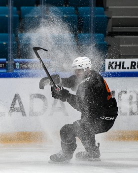 Тренировка «Авангарда» перед матчем в Астане