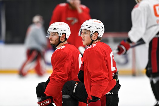 Тренировка «Авангарда» перед матчем в Новосибирске