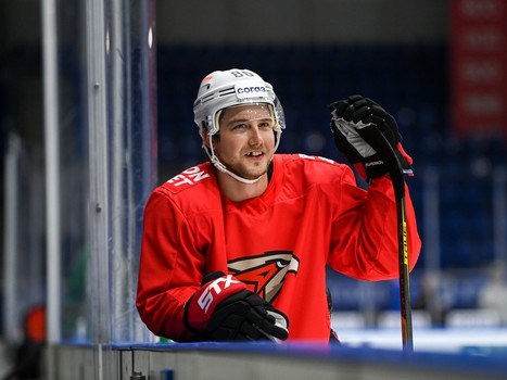 Раскатка «Авангарда» перед матчем в Нижнем Новгороде