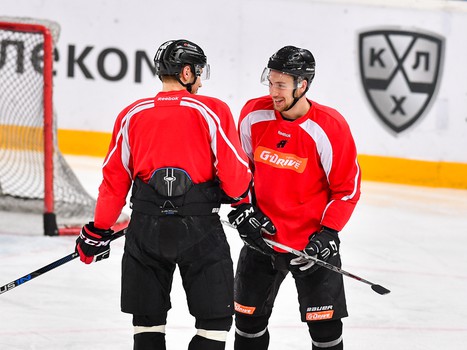 Раскатка "Авангарда" перед матчем с рижским "Динамо"