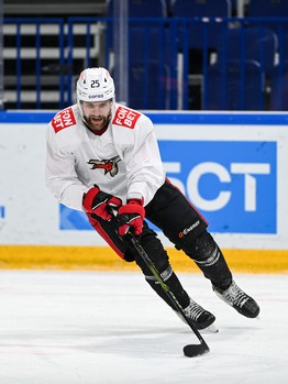 Раскатка «Авангарда» перед матчем в Уфе