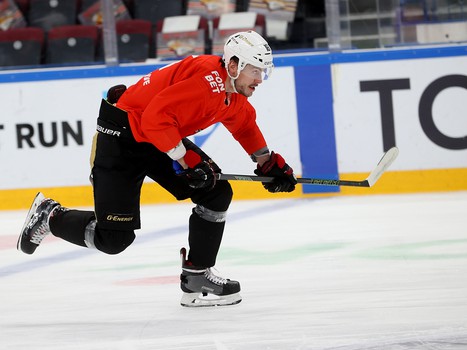 Тренировка «Авангарда» перед матчем в Магнитогорске