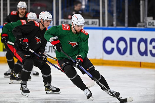 Раскатка «Авангарда» перед матчем в Магнитогорске