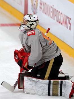 Раскатка «Авангарда» перед матчем в Череповце