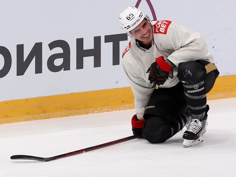 Раскатка «Авангарда» перед матчем в Челябинске