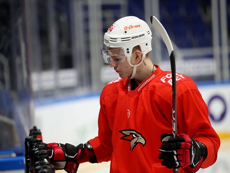 Тренировка «Авангарда» перед матчем в Уфе