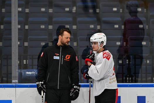 Раскатка «Авангарда» перед матчем в Минске