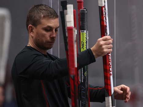 Раскатка «Авангарда» перед матчем в Челябинске