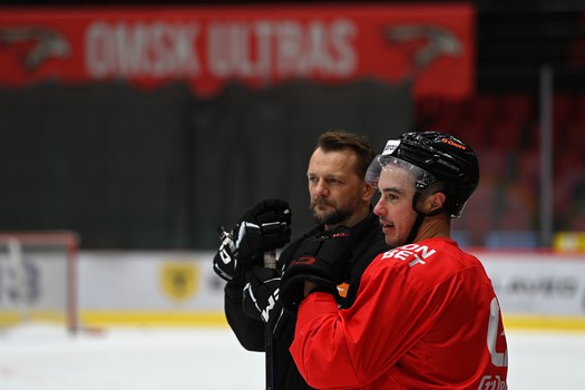 Тренировка «Авангарда» перед матчем с «Амуром»