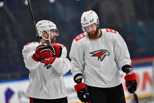 Тренировка «Авангарда» перед матчем в Нижнекамске