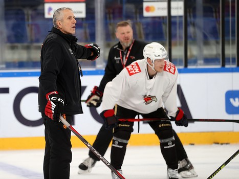 Раскатка «Авангарда» перед матчем в Нижнекамске