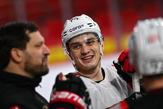 Тренировка «Авангарда» перед матчем в Екатеринбурге