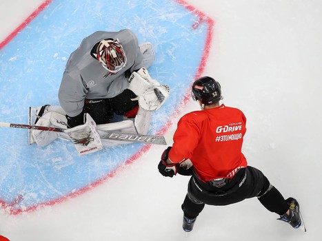 Раскатка «Авангарда» перед матчем с «Салаватом Юлаевым»