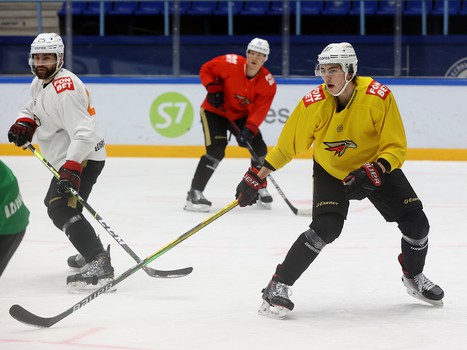 Тренировка «Авангарда» перед матчем в Новосибирске