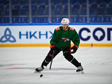 Тренировка «Авангарда» перед матчем в Нижнекамске