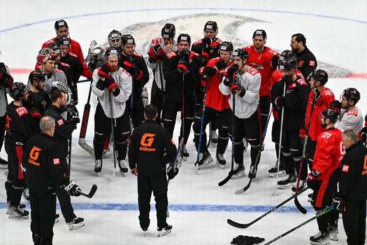 Тренировка «Авангарда» перед матчем с «Барысом»