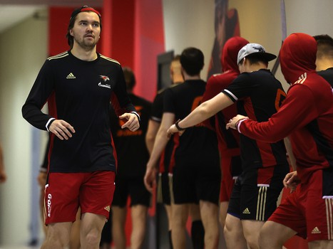 Тренировка «Авангарда» перед матчем с минским «Динамо»