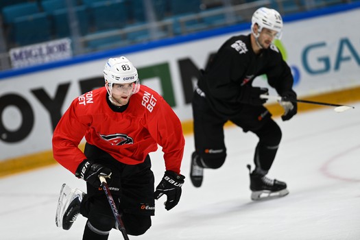 Тренировка «Авангарда» перед матчем в Астане