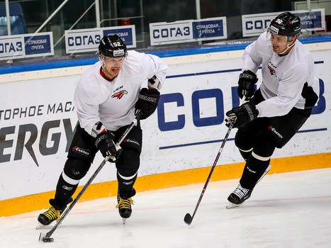 Раскатка «Авангарда» перед матчем с московским «Динамо»