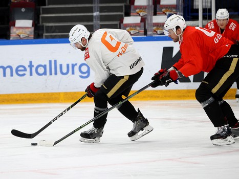 Тренировка «Авангарда» перед матчем в Магнитогорске