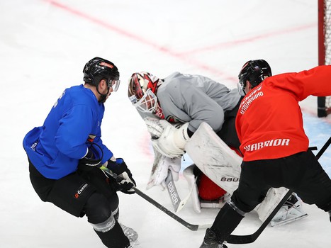 Раскатка «Авангарда» перед матчем с минским «Динамо»