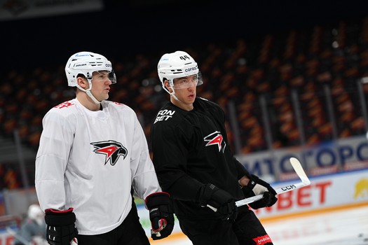 Раскатка «Авангарда» перед матчем в Магнитогорске