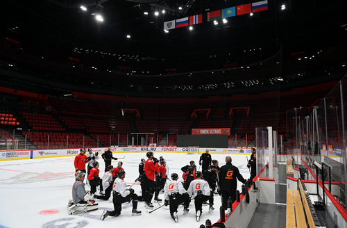 Тренировка «Авангарда» перед матчем с «Амуром»