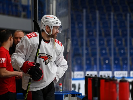 Тренировка «Авангарда» перед матчем в Нижнекамске