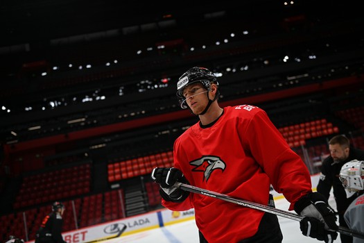 Тренировка «Авангарда» перед матчем с московским «Динамо»