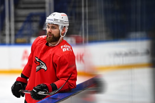 Раскатка «Авангарда» перед матчем в Уфе