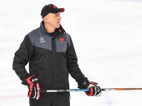 Раскатка "Авангарда" перед матчем с "Нефтехимиком"