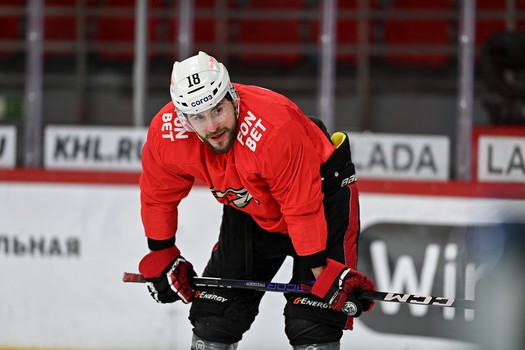 Тренировка «Авангарда» перед матчем в Екатеринбурге